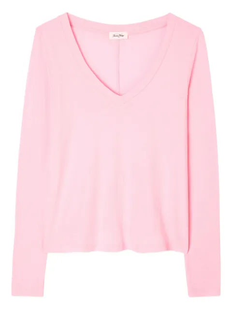American Vintage Gamipy long sleeve V-neck T-shirt Pink GAMI02E
