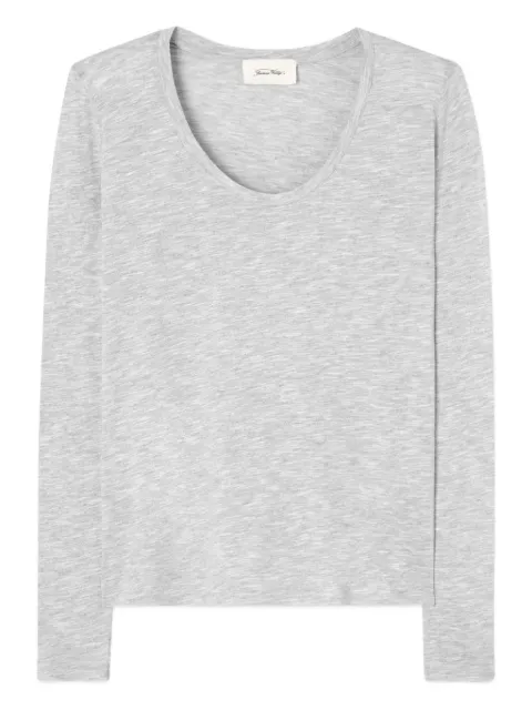 American Vintage Jacksonville long-sleeve scoop-neck top Grey JAC49