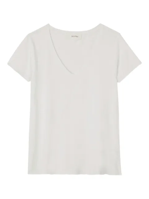 American Vintage short-sleeve V-neck T-shirt White JAC51
