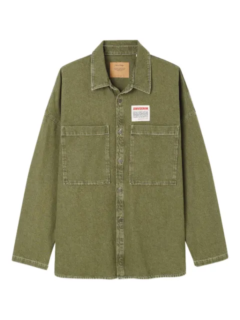 American Vintage Uzatown patch-pocket denim shirt Green MUZA06A