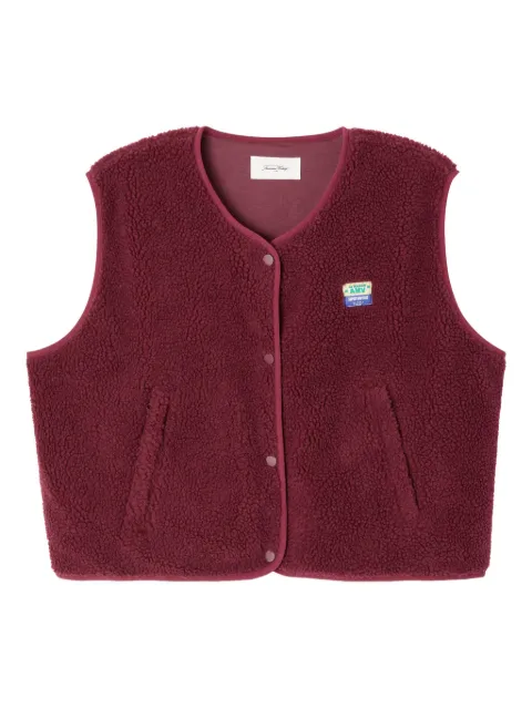 American Vintage Hoktown textured zip gilet Red HOK16B