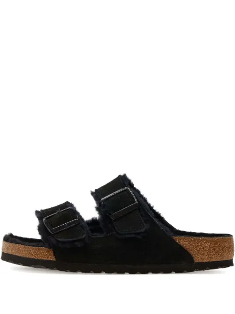 Birkenstock Arizona shearling buckled sandals Black 752661