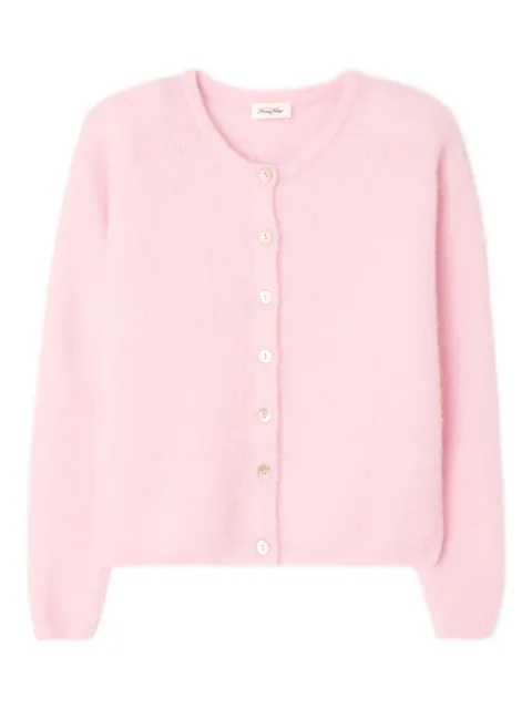 American Vintage Vitow button ribbed cardigan Pink VITO19E
