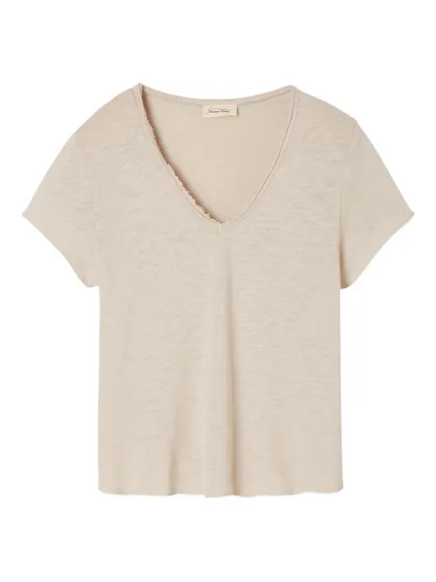 American Vintage Sonoma brushed V-neck T-shirt Neutrals SON02AGH25