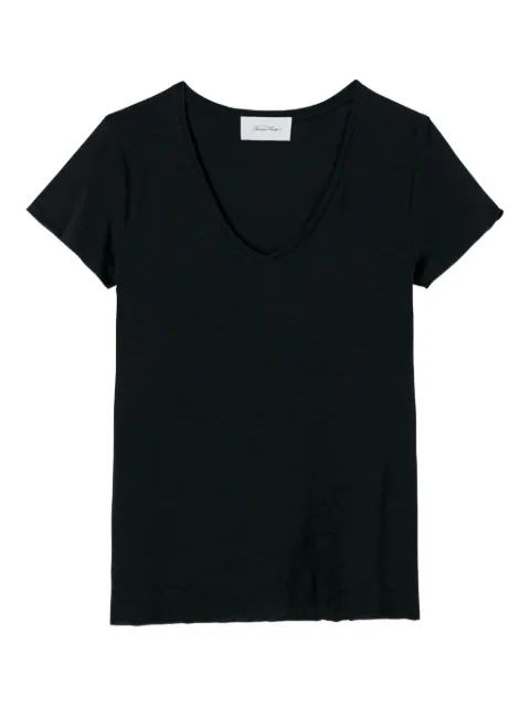 American Vintage Jacksonville V-neck T-shirt Black JAC51
