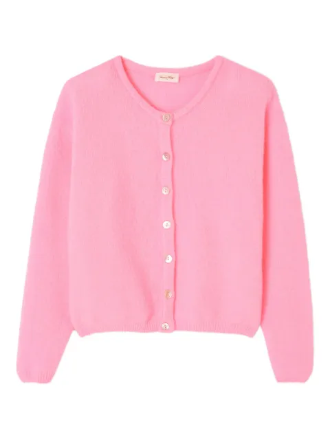 American Vintage Vitow buttoned ribbed cardigan Pink VITO19E