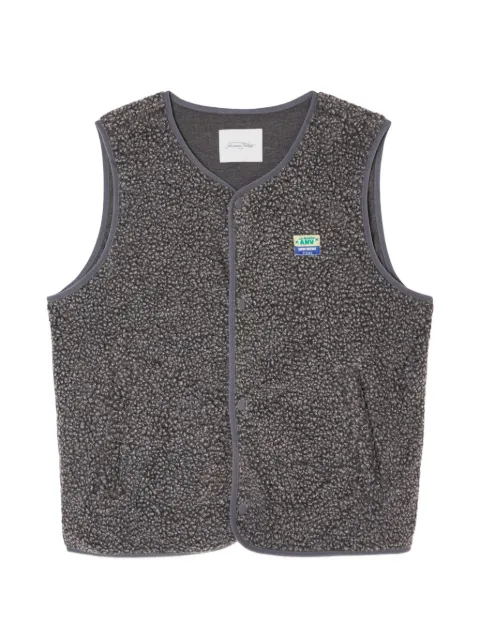 American Vintage Hoktown fleece logo-patch gilet Grey MHOK16AH26