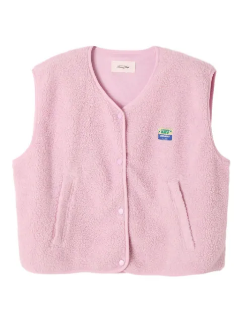 American Vintage Hoktown patch faux-shearling gilet Pink HOK16B