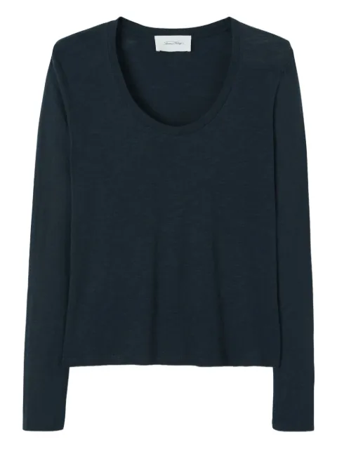 American Vintage Jacksonville scoop-neck T-shirt Blue JAC49