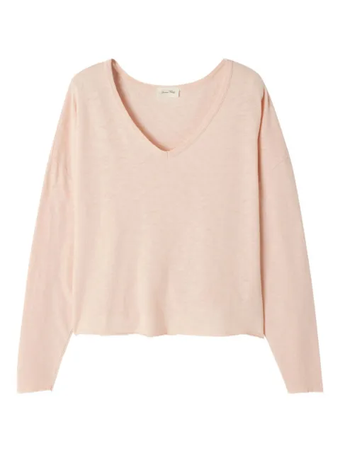 American Vintage Sonoma long-sleeve V-neck T-shirt Pink SON02GG