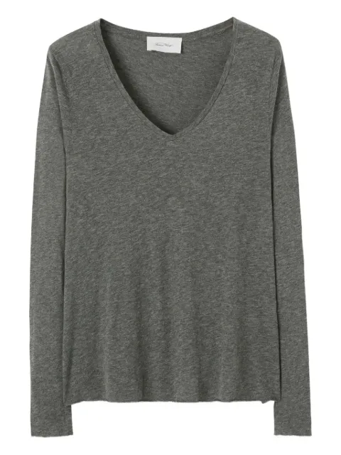 American Vintage Jacksonville v-neck long-sleeved top Grey JAC52
