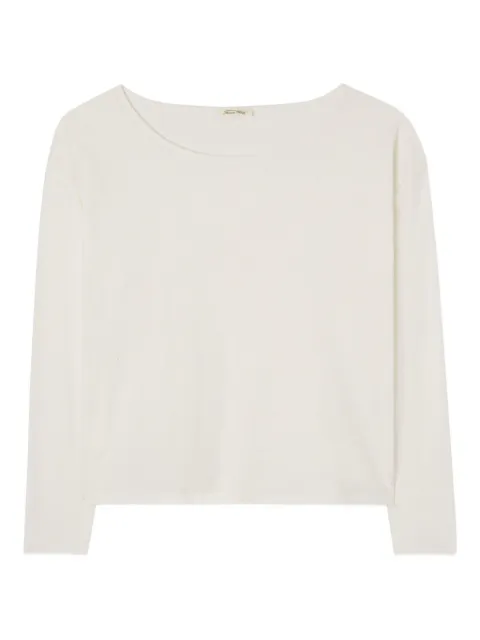 American Vintage Aksun boat-neck long-sleeved T-shirt White AK02H