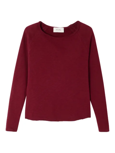 American Vintage raglan sleeve boat neck top Red SON31G