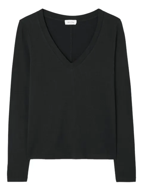 American Vintage Gamipy long-sleeve V-neck T-shirt Black GAMI02E