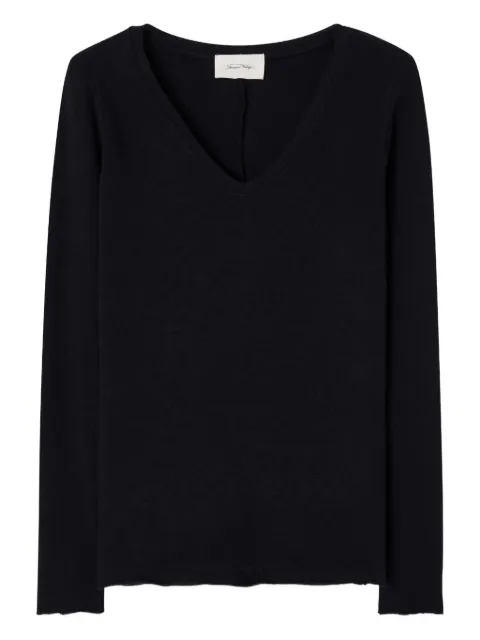 American Vintage Sonoma long-sleeve v-neck top Black SON34