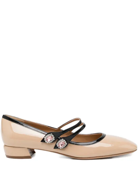 Ferragamo 20mm crystal embellished Mary Jane pumps Neutrals 787877