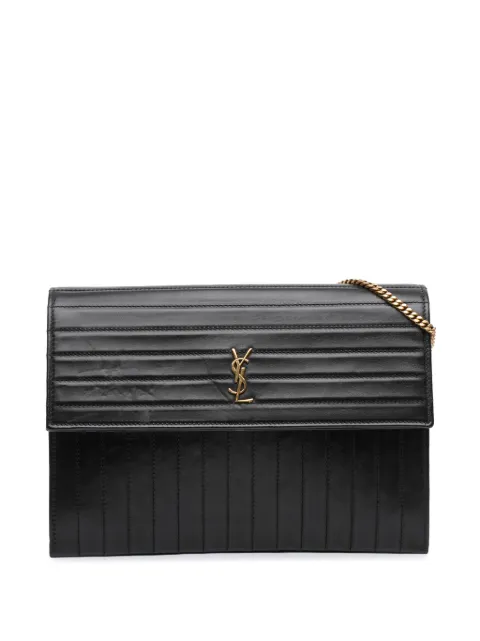 Saint Laurent Pre-Owned 2019 Quilted Calfskin Victoire Chain crossbody bag Black A7DN41ZTDBT3DQB9