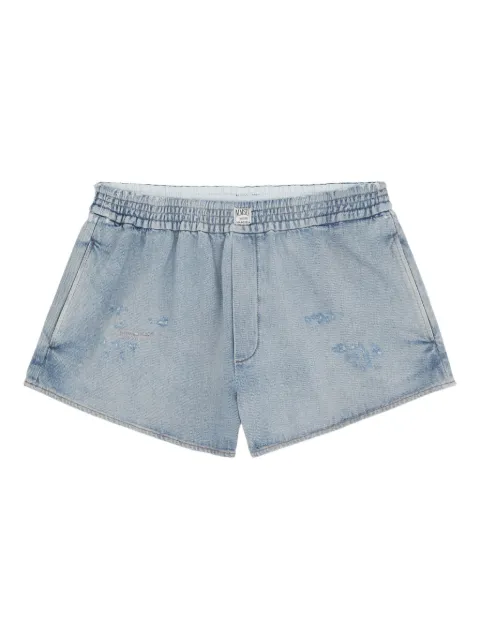 MM6 Maison Margiela elasticated-waistband distressed shorts Blue S52MU0137M30055