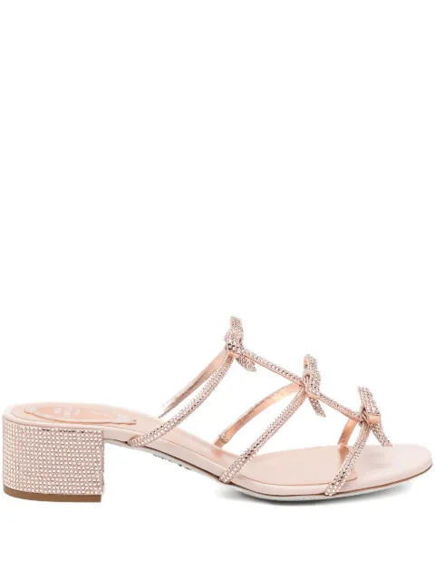 René Caovilla 40mm crystal-embellished ribbon-detail sandals Pink C12147040RN01V761