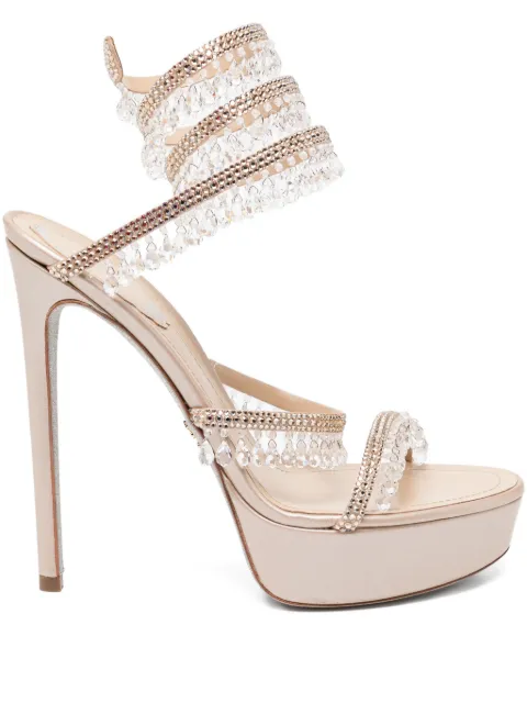 René Caovilla rhinestone heeled sandals Neutrals C12535130RN015185
