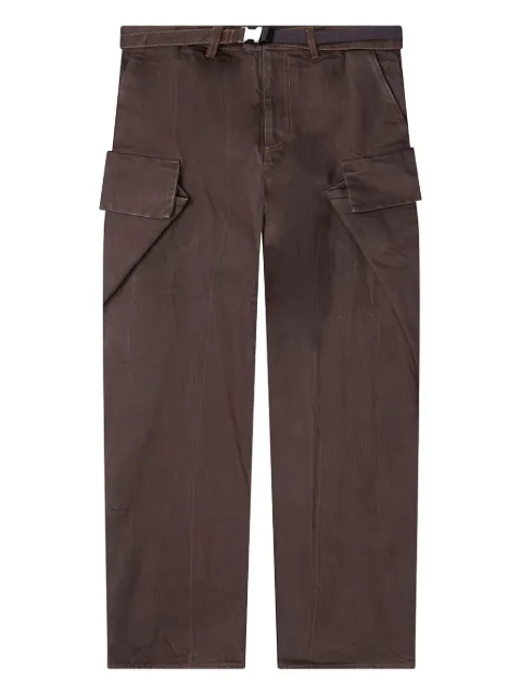 sacai Buckle cargo denim pants Brown 2503755M