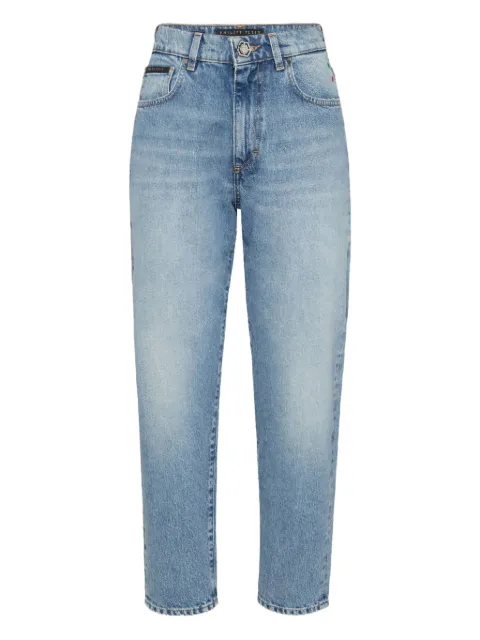 Philipp Plein tapered cropped jeans Blue PPFAECWDT2827PDE004N07MY
