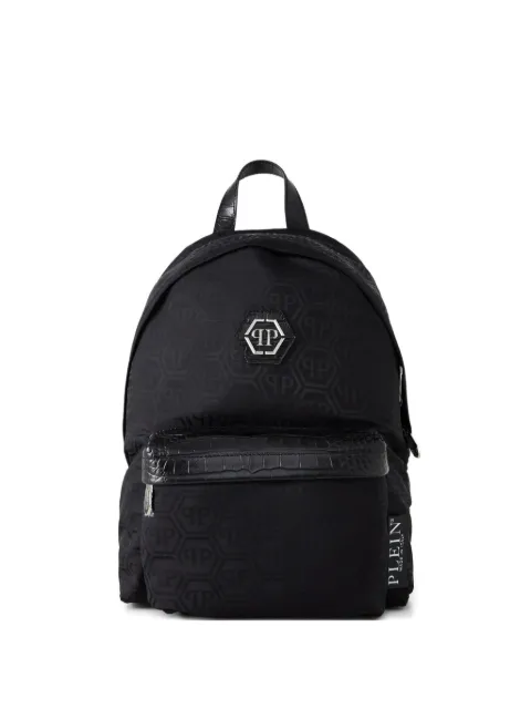Philipp Plein monogram crocodile-skin backpack Black FAEAMBA1469PNY011N