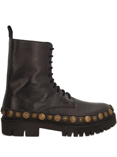 Moschino Pre-Owned studded leather boots Black WCV25082103