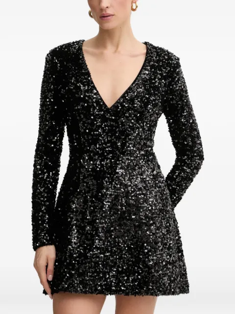Bardot Eida Hourglass sequin-embellishment V-neck mini dress Black 60054DB