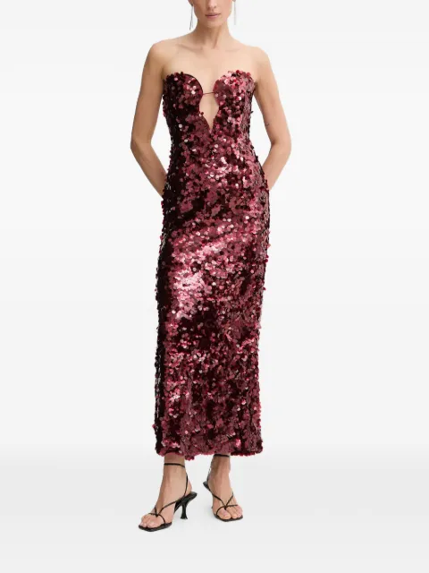 Bardot Braya sequin-embellished midi dress Red 59946DB1