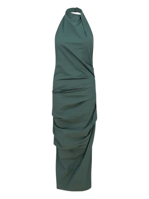 Paris Georgia June halterneck gathered midi dress Green JUNED001