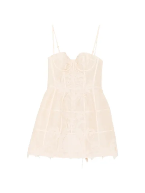 ZIMMERMANN Rebellion filigree mini dress Neutrals 6350DC261