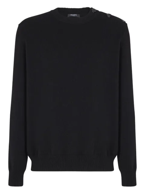 Balmain buttoned cashmere sweater Black GH1KD010KI87