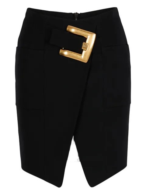 Balmain grain de poudre belt-detail mini skirt Black GF1LBB22WC09