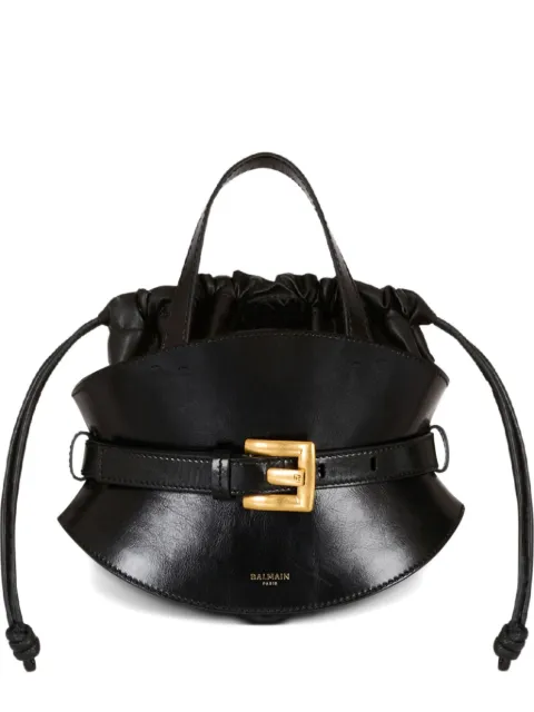 Balmain mini belted-detail tote bag Black FN0DP017LMTE