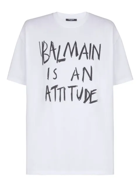 Balmain printed T-shirt White GH1EG225GF40