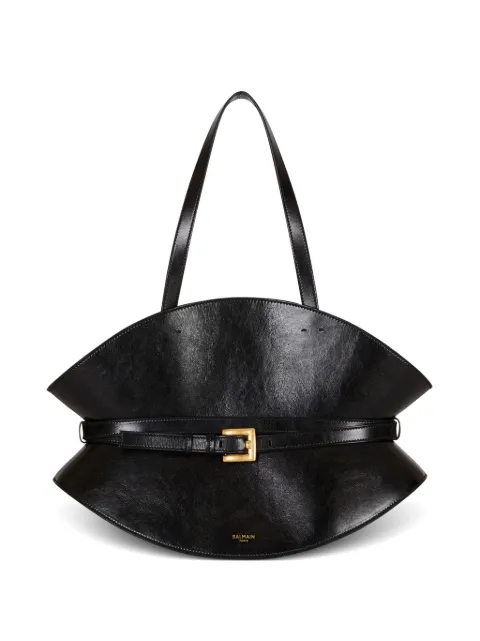 Balmain medium belted-detail shoulder bag Black FN0DQ023LMTE