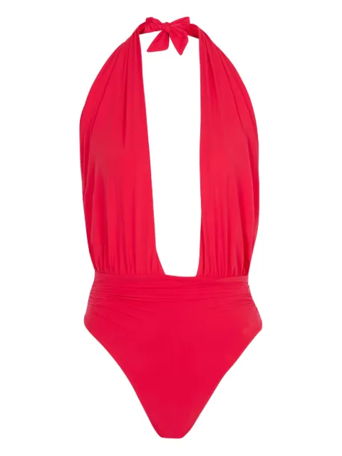 Balmain halterneck swimsuit Red BKBUB2510625
