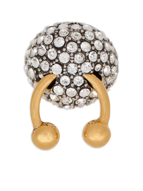 Balmain rhinestone-embellished ring Silver GN1XR580MBAS