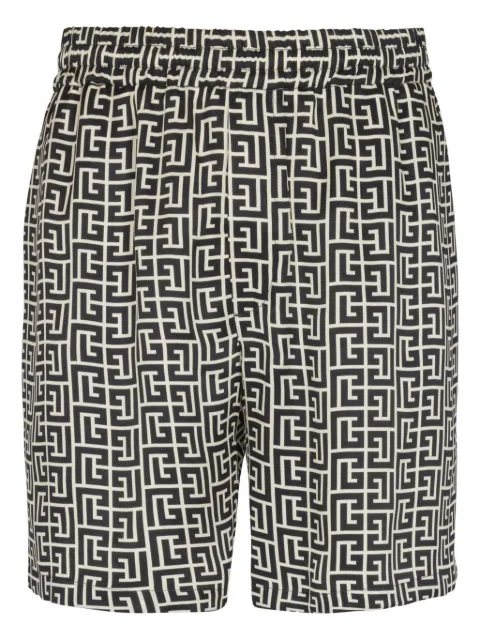 Balmain monogram-pattern shorts Black GH1PA172VI36