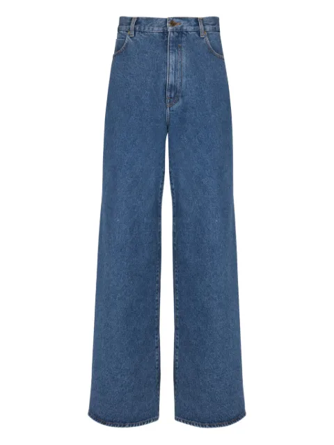 Balmain wide-leg cotton jeans Blue GH1ML160DG08