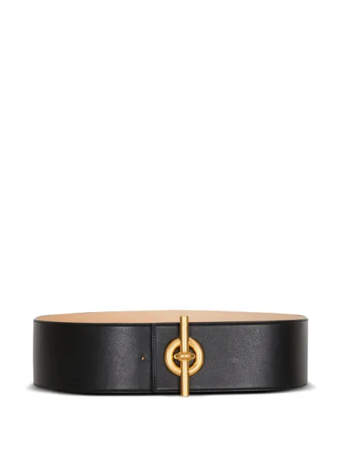 Balmain T-bar leather belt Black GN1WJ218LSAX