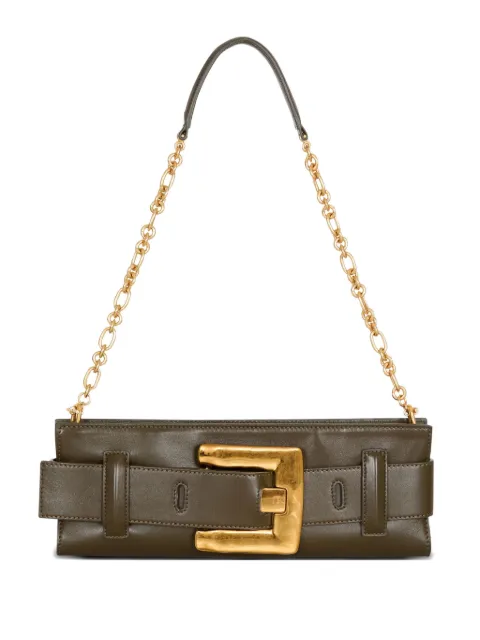 Balmain Anthem leather clutch bag Green GN1LB024LSAX
