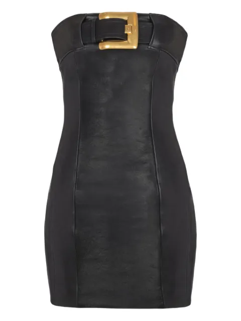 Balmain buckle-embellished mini dress Black GF1R1420LE04