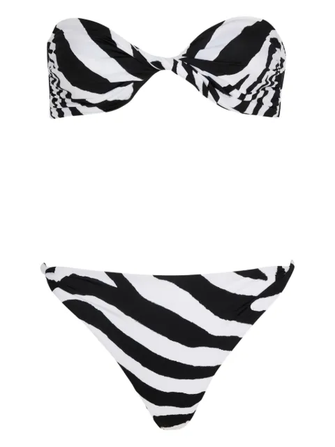 Balmain zebra-pattern bikini White BKBB72530118
