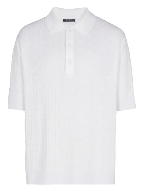 Balmain PB-monogram polo shirt White GH1GB044KI03