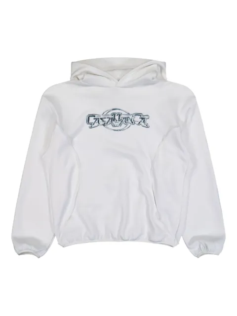 Casablanca logo-detail long-sleeve hoodie White UAW25JTP42602M