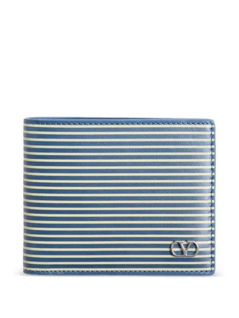 Valentino Garavani striped Vlogo-plaque wallet Blue YP0AP3QWC