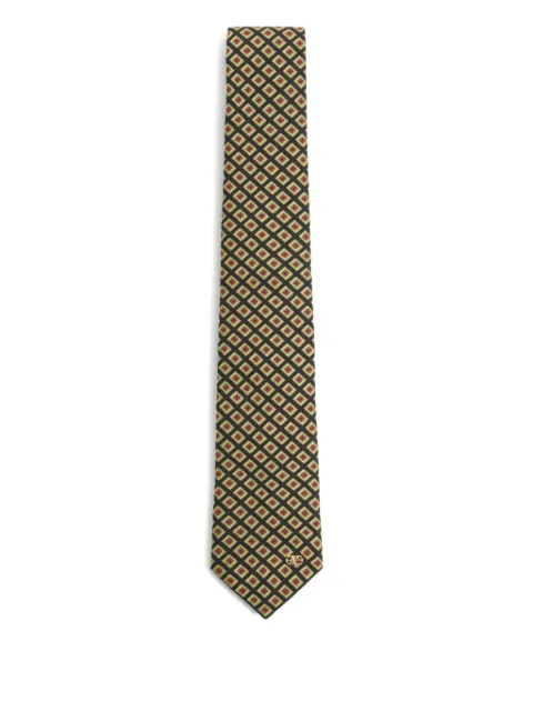 Valentino Garavani chamber pattern jacquard Vlogo-plaque tie Black YEV194ZPH