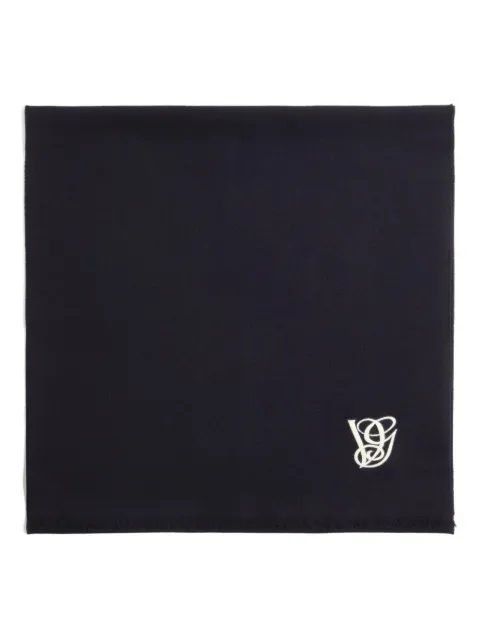Valentino Garavani VG-embroidered wool scarf Blue YER033DVN